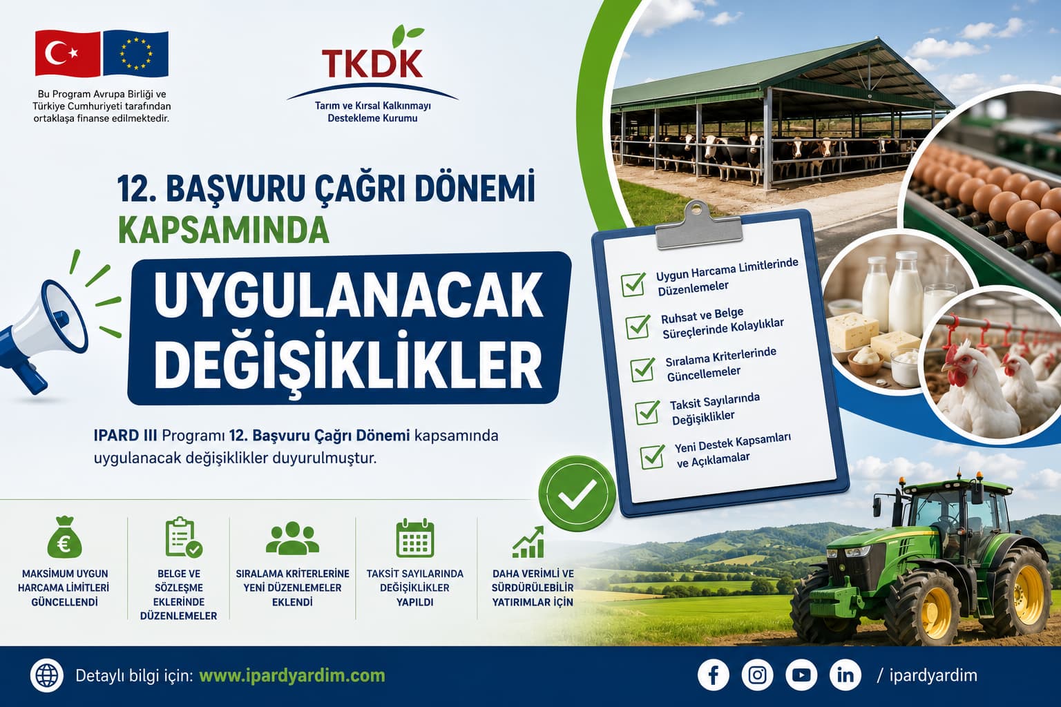 IPARD III 12. Çağrı: 101 Tedbirinde Uygulanacak Değişiklikler